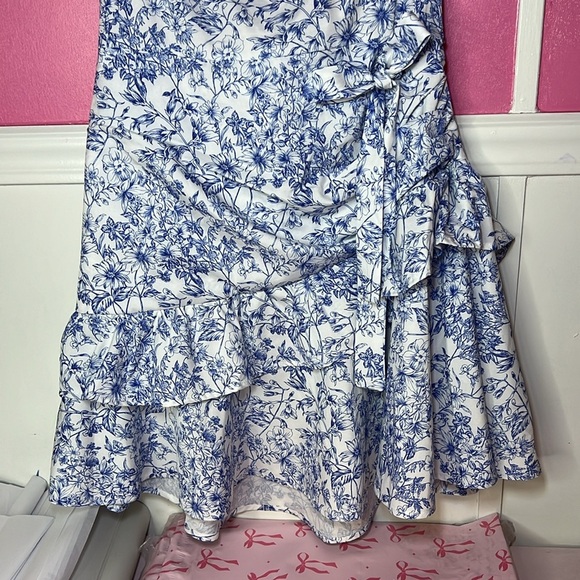Blue and White Floral Dress - Picture 6 of 7